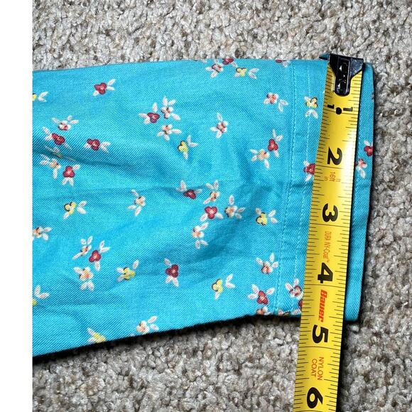 Talbots - Petite Large - Bright Blue Floral Blouse - Excellent Condition! - Picture 9 of 14